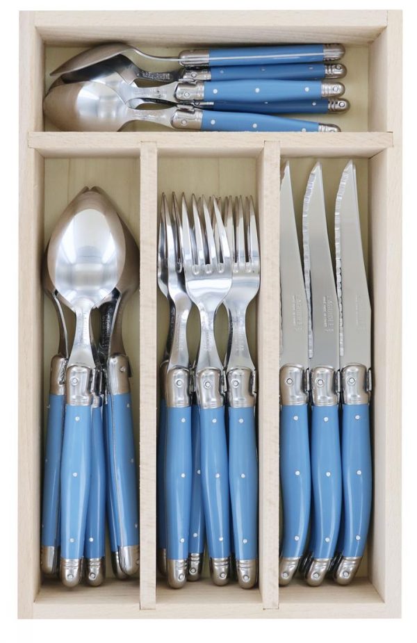 Kitchen Style - Laguiole Andre Verdier Debutant Cutlery Set 24 Piece Blue - Cutlery Set