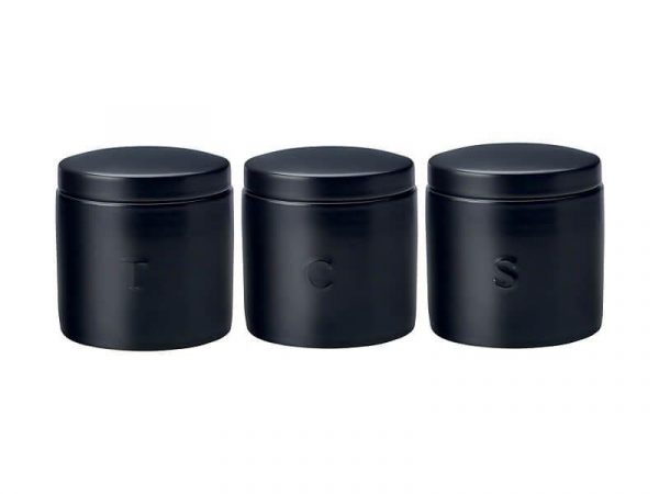 Kitchen Style - Maxwell & Williams Canister 600ml Set of 3 Black - Kitchen Supplies