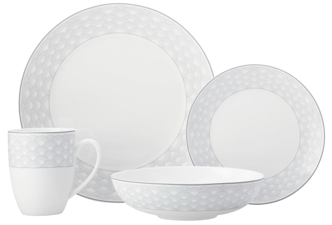 Maxwell & Williams Harlequin Coupe Dinner Set 16pc Grey