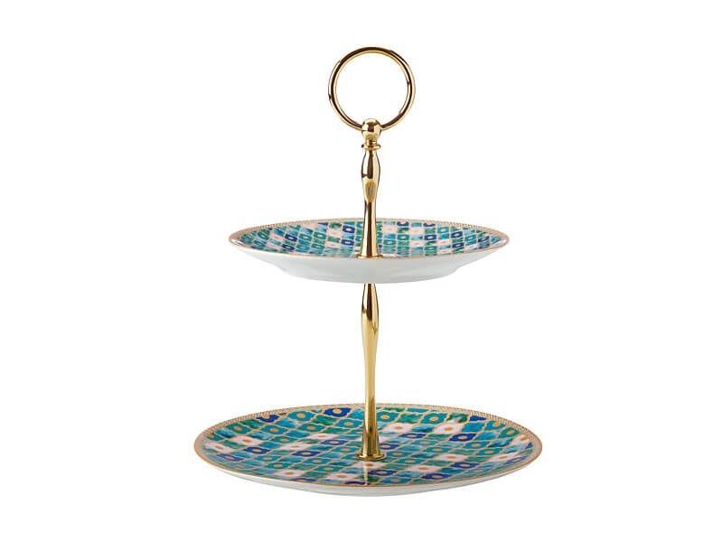 Maxwell & Williams Teas & C’s Kasbah 2 Tiered Cake Stand Mint Gift Boxed