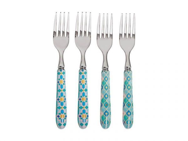 Kitchen Style - Maxwell & Williams Teas & C's Kasbah Cake Fork Set of 4 Mint Gift Boxed - Kitchen Supplies