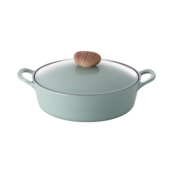 Kitchen Style - Neoflam Retro 22cm Casserole 2.8L Green Demer Induction with Die-Casted Lid - Casseroloes