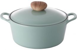 Neoflam Retro 26cm Casserole 5.5L Green Demer Induction with Die-Casted Lid