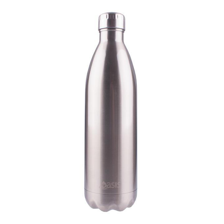 Oasis Stainless Steel Insulated Drink Bottle 1 Ltr Silver