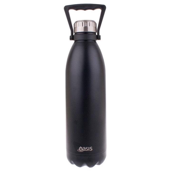 Oasis Stainless Steel Insulated Drink Bottle with Handle 1.5 Ltr Matte Black
