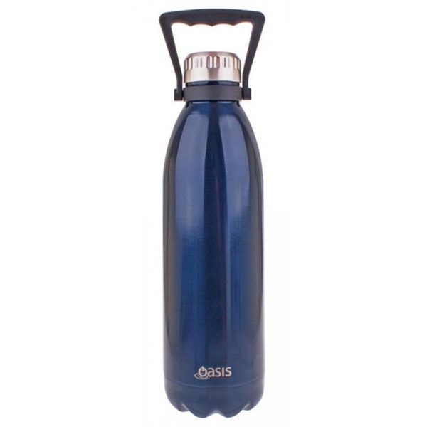 Kitchen Style - Oasis Stainless Steel Insulated Drink Bottle with Handle 1.5 Ltr Navy - Drinkware