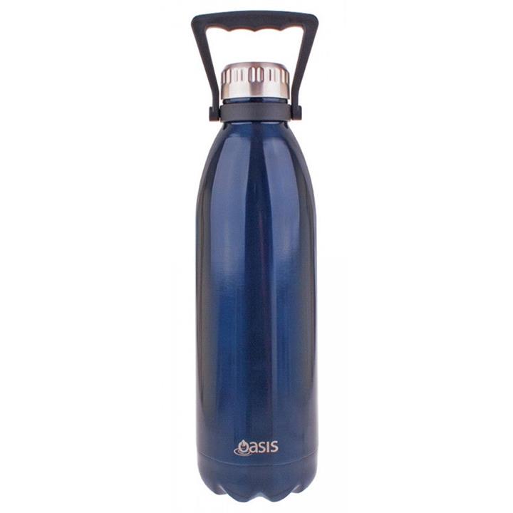 Oasis Stainless Steel Insulated Drink Bottle with Handle 1.5 Ltr Navy