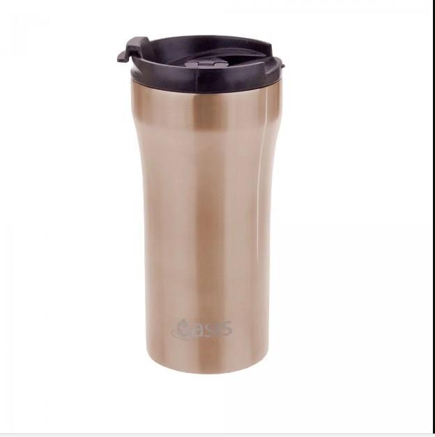Oasis Stainless Steel Vacuum Insulated Plunger Travel Cup 350ml Champagne