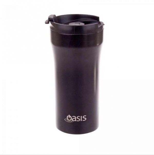 Kitchen Style - Oasis Stainless Steel Vacuum Insulated Plunger Travel Cup 350ml Matte Black - Drinkware
