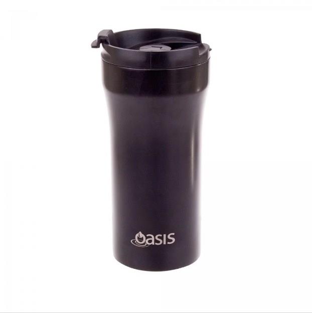 Oasis Stainless Steel Vacuum Insulated Plunger Travel Cup 350ml Matte Black