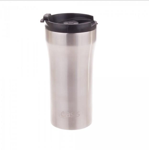 Oasis Stainless Steel Vacuum Insulated Plunger Travel Cup 350ml Silver