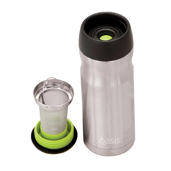 Oasis Stainless Steel Vacuum Insulated Travel Mug with Tea Infuser 414ml