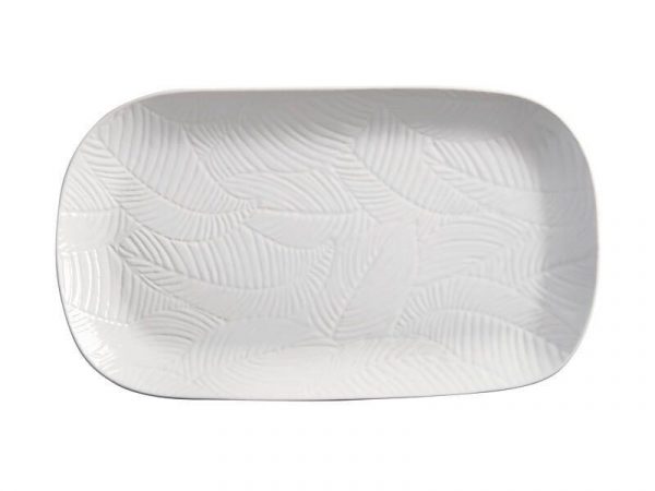 Kitchen Style - Panama Oblong Platter 34x19cm White Gift Boxed - Platters