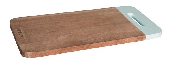 Peer Sorensen Acacia Beech wood serving board with slot handle Colour: Duck Egg Blue 40 x 20 x 1.5cm