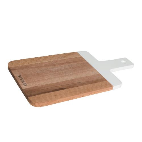 Peer Sorensen Acacia Beech wood serving board with slot handle Colour: White 42.5 x 23.2 x 1.5cm