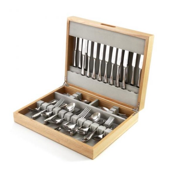 Kitchen Style - Robert Welch Hinged Oak Canteen Empty 90 Pieces - Cutlery Set