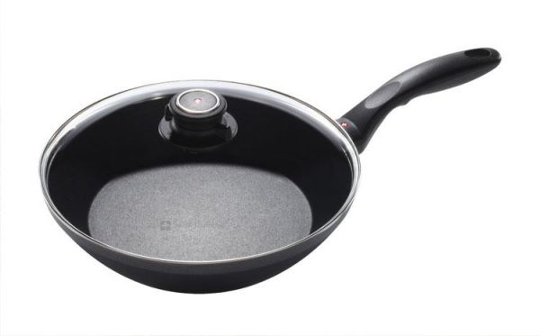 Kitchen Style - Swiss Diamond Induction 26cm X 5cm Stir Fry Pan with Glass Vented Lid - Cookware