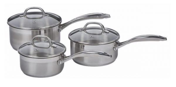Kitchen Style - Swiss Diamond Premium Steel Induction 3 piece Saucepan Set - Cookware