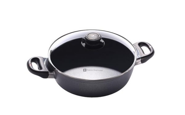 Kitchen Style - Swiss Diamond XD 24cm X 7.5cm Induction Casserole with Glass Lid 3.0 litre - Cookware