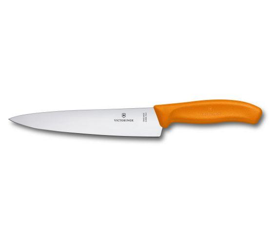 Victorinox Cooks Carving Knife 19cm Wide Blade Classic Orange Blister