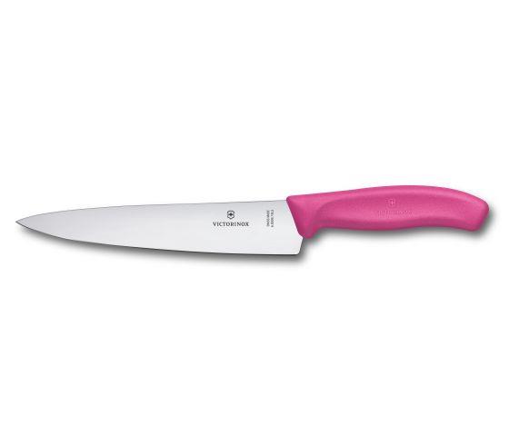 Victorinox Cooks Carving Knife 19cm Wide Blade Classic Pink Blister