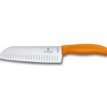 Kitchen Style - Victorinox Santoku Knife 17cm Fluted Wide Blade Classic Orange Blister - Cutlery