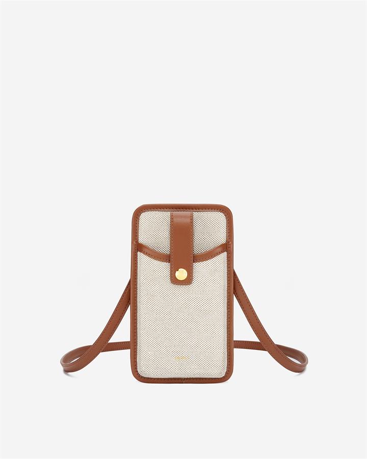 Aylin Canvas Phone Bag – Brown