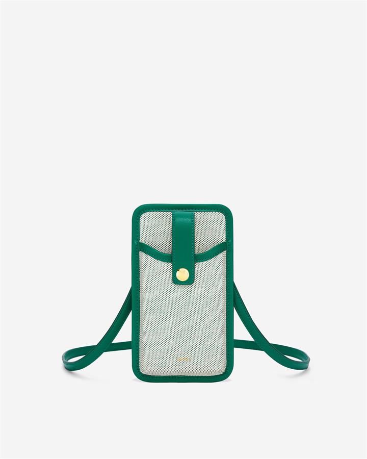 Aylin Canvas Phone Bag – Dark Green