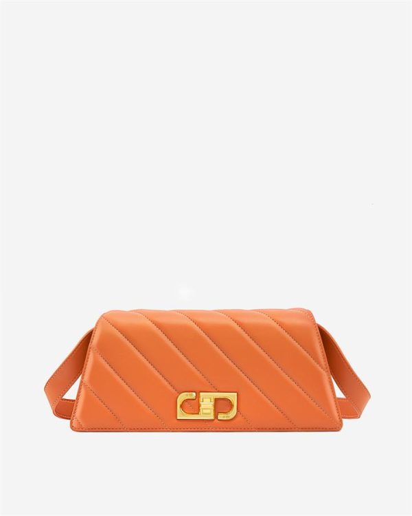 JW PEI - Elsa Front Flap Crossbody Bag - Orange - Apparel & Accessories > Handbags