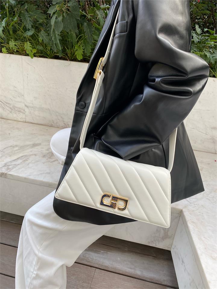 Elsa Front Flap Crossbody Bag – White