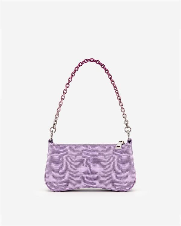 JW PEI - Eva Mini Gradient Chain Shoulder Bag - Purple Lizard - Apparel & Accessories > Handbags