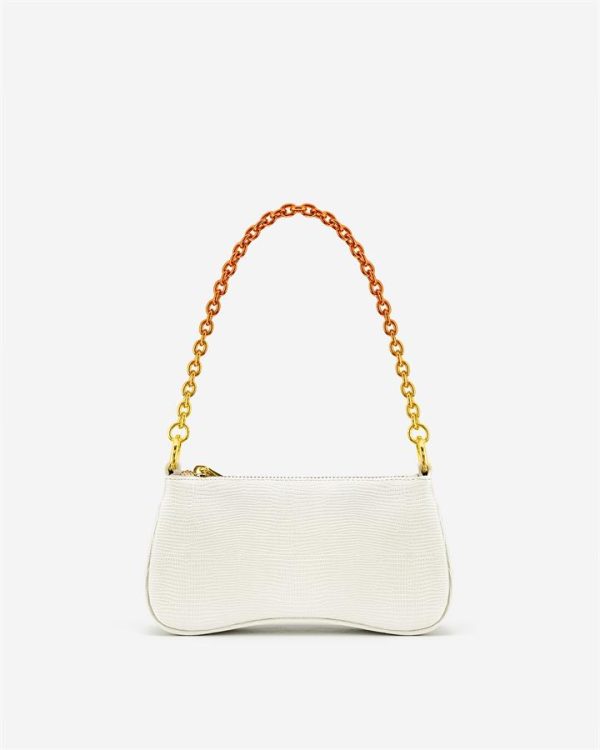 JW PEI - Eva Mini Gradient Chain Shoulder Bag - White Lizard - Apparel & Accessories > Handbags