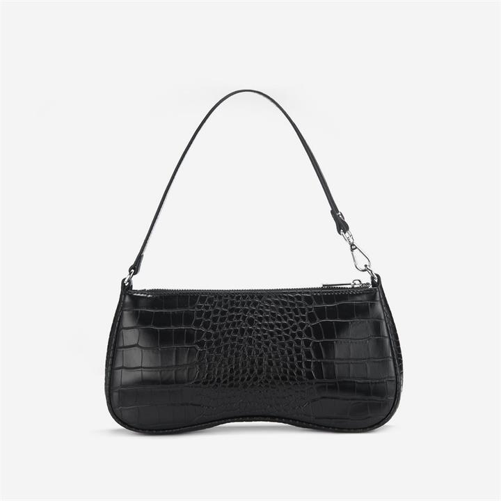 Eva Shoulder Bag – Black Croc – Fashion Women Vegan Bag