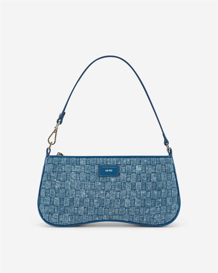 Eva Shoulder Bag – Blue Denim Weave