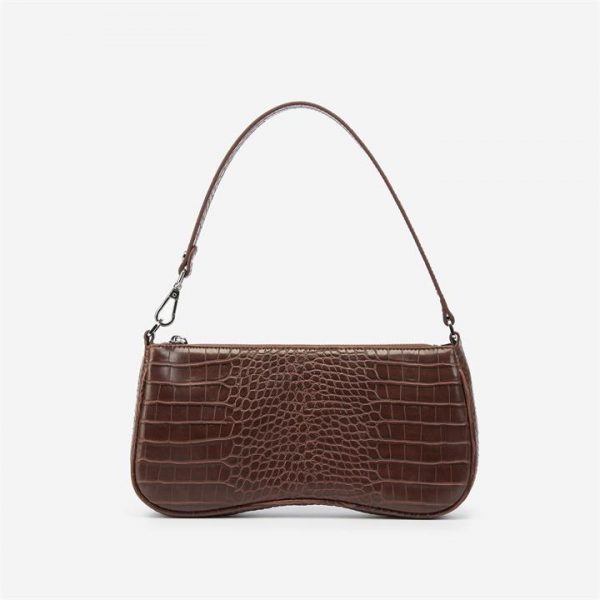 JW PEI - Eva Shoulder Bag - Brown Croc - Fashion Women Vegan Bag - Apparel & Accessories > Handbags
