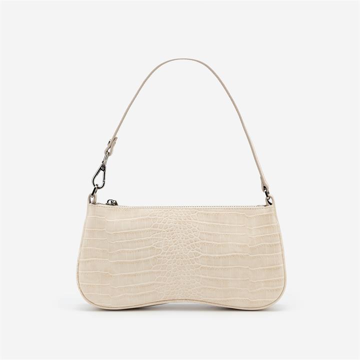 Eva Shoulder Bag – Ivory Croc – Fashion Women Vegan Bag
