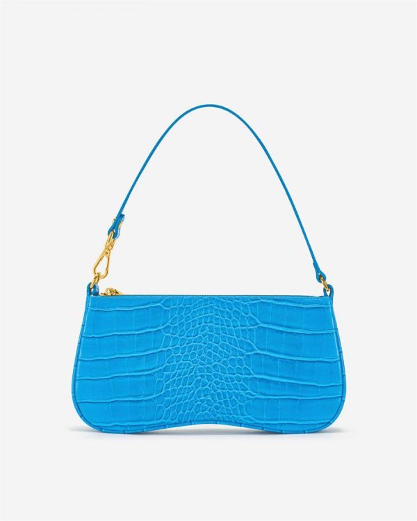 JW PEI - Eva Shoulder Bag - Lake Blue Croc - Apparel & Accessories > Handbags