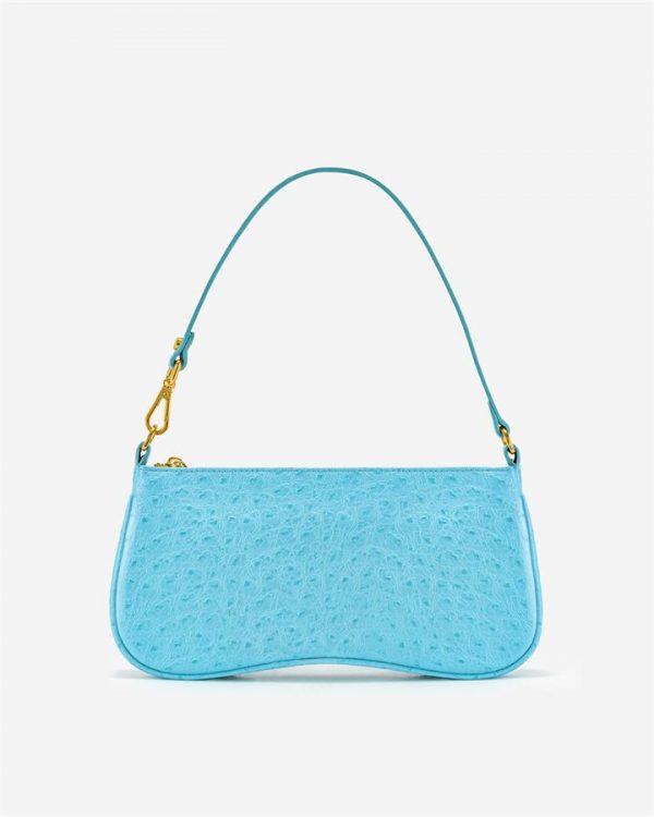 JW PEI - JW PEI Women's Eva Shoulder Handbag - Lake Blue Ostrich - Apparel & Accessories > Handbags