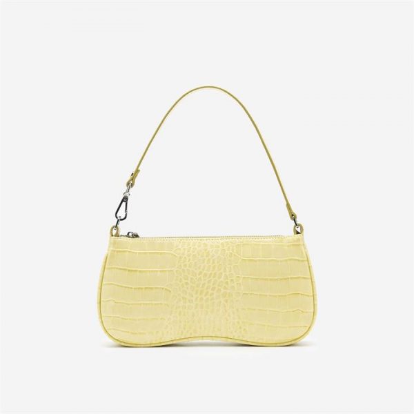 JW PEI - Eva Shoulder Bag - Light Yellow Croc - Fashion Women Vegan Bag - Apparel & Accessories > Handbags