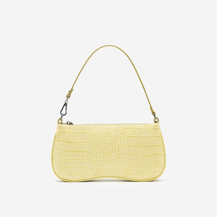 Eva Shoulder Bag – Light Yellow Croc – Fashion Women Vegan Bag