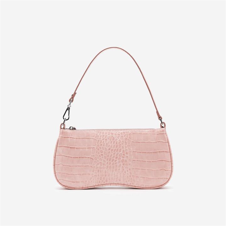 Eva Shoulder Bag – Pink Croc – Fashion Women Vegan Bag