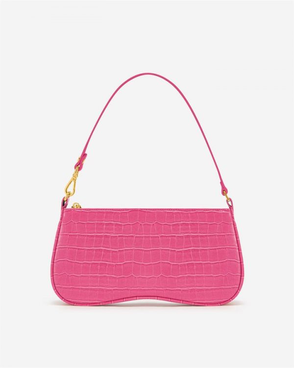 JW PEI - Eva Shoulder Bag - Rose Red Croc - Apparel & Accessories > Handbags