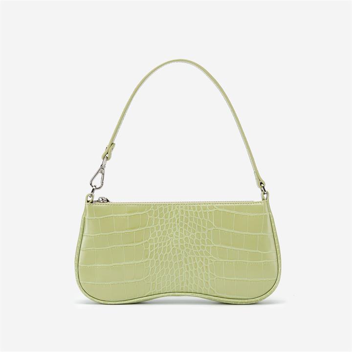 Eva Shoulder Bag – Sage Green Croc – Fashion Women Vegan Bag