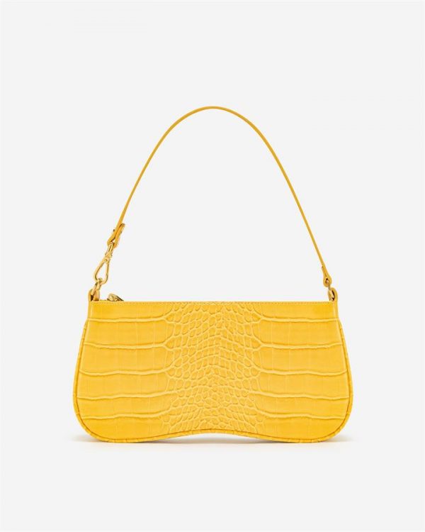 JW PEI - Eva Shoulder Bag - Yolk Croc - Apparel & Accessories > Handbags