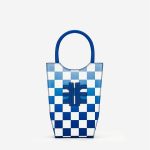 JW PEI - FEI Gradient Checkerboard Mini Tote Bag - Dark Blue - Fashion Women Vegan Bag - Apparel & Accessories > Handbags