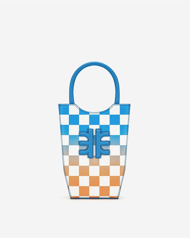 FEI Gradient Checkerboard Phone Bag – Lake Blue & Orange