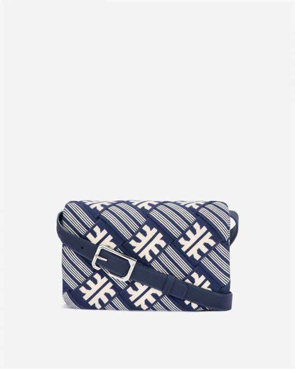 JW PEI - FEI Maze Jacquard Knit Cossbody Bag - Navy - Apparel & Accessories > Handbags
