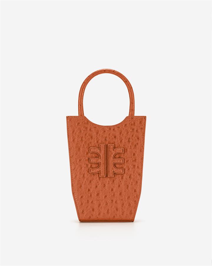 FEI Mini Tote Bag – Orange Ostrich