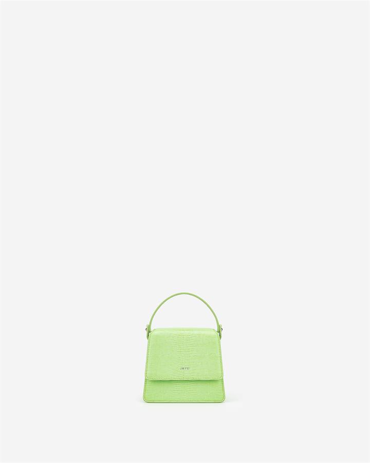 Fae Mini Top Handle Bag – Lime Green Lizard – Fashion Women Vegan Bag