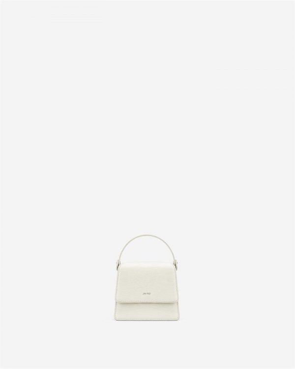 JW PEI - Fae Mini Top Handle Bag - White Lizard - Fashion Women Vegan Bag - Apparel & Accessories > Handbags